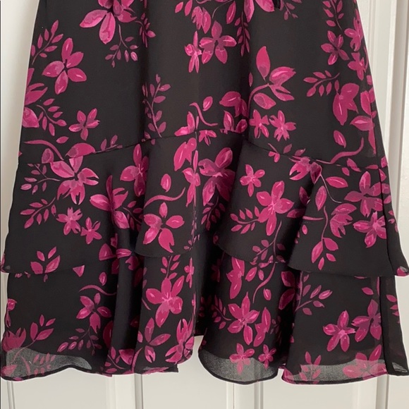 Parker black floral print dress in size XS. - Picture 4 of 6